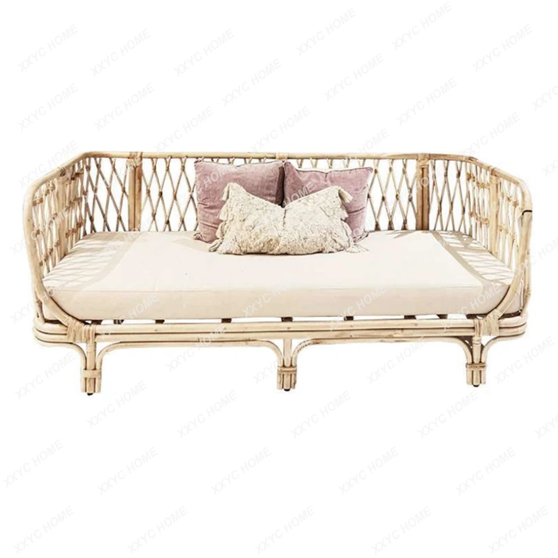 

Outdoor Rattan Couch Nordic Villa Courtyard Living Room Double Three Small Apartment Real Rattan Chair