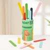 Kids Color Classification Cognition Cup Kindergarten Montessori Early Education Classification Bucket Colored Wooden Stick Toys 4