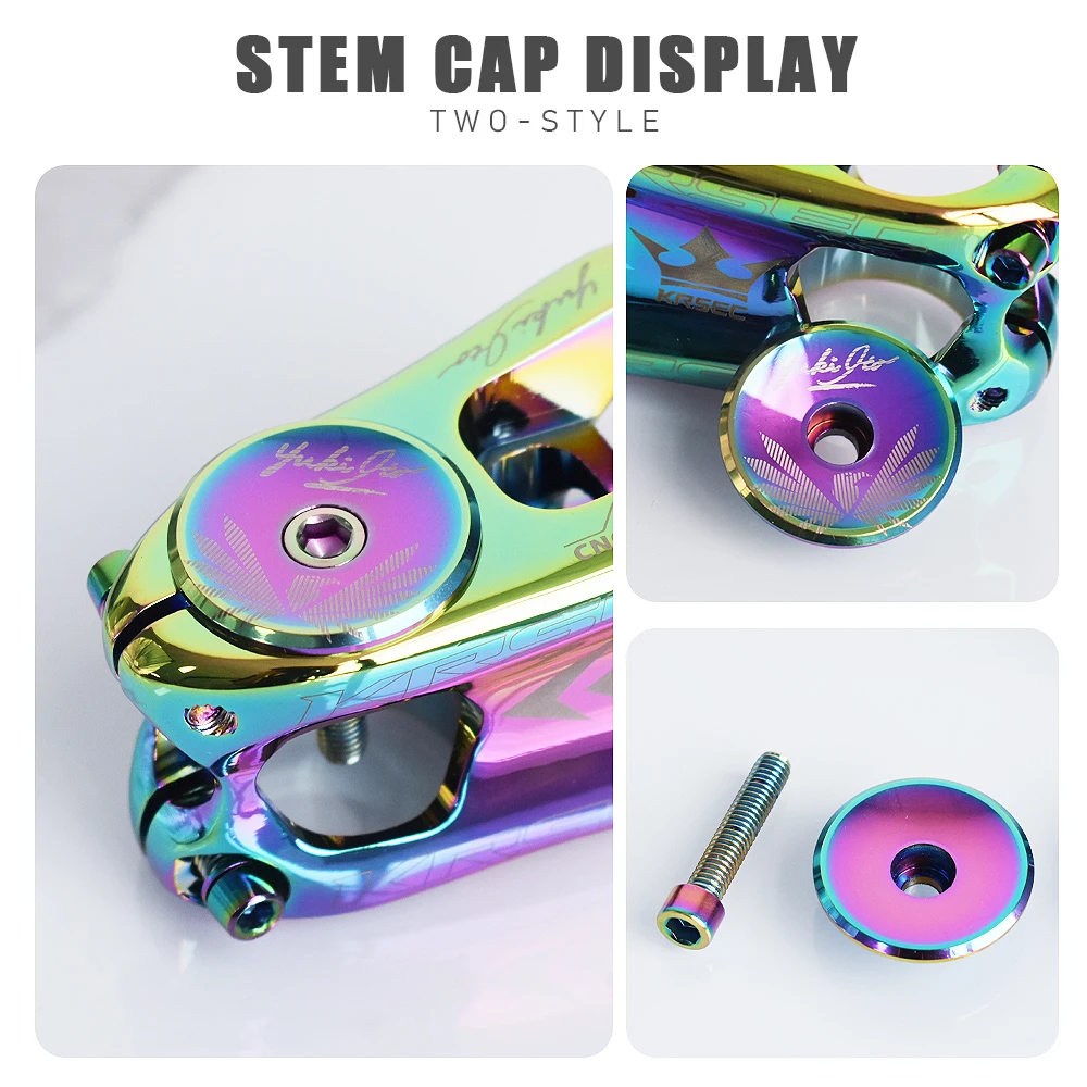 KRSEC SC-CC Aluminum Alloy Headset Cap Rainbow Road MTB Stem - Image 3