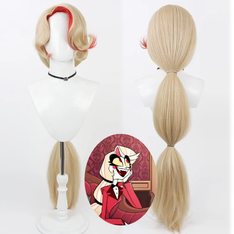 

Anime Charlie Morningstar Cosplay Wig Adult Unisex Hotel Cos Props Halloween Long Hair Heat Resistant Synthetic Costume
