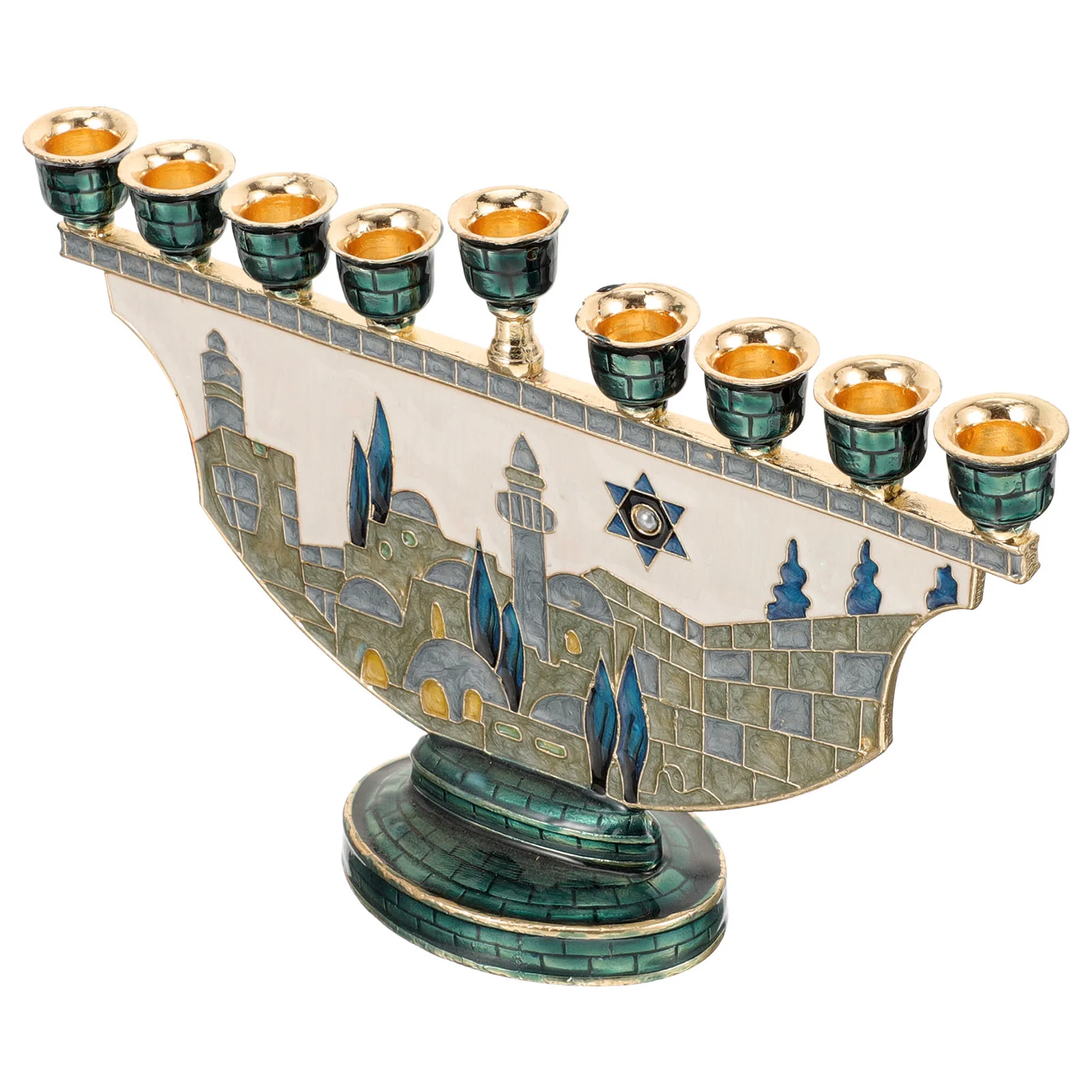 

Jerusalem Candlestick Holders for Table Centerpiece Display Menorah Taper Candlesticks Candelabra Centerpieces Tables