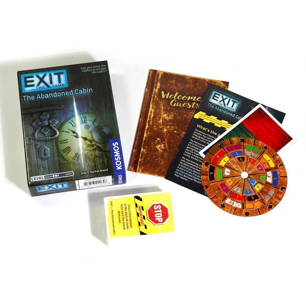 Exit Game The Abandoned Cabin The Haunted Roller Coaster Dead Man on The Orient Express The House of Riddles Card Board Game 6