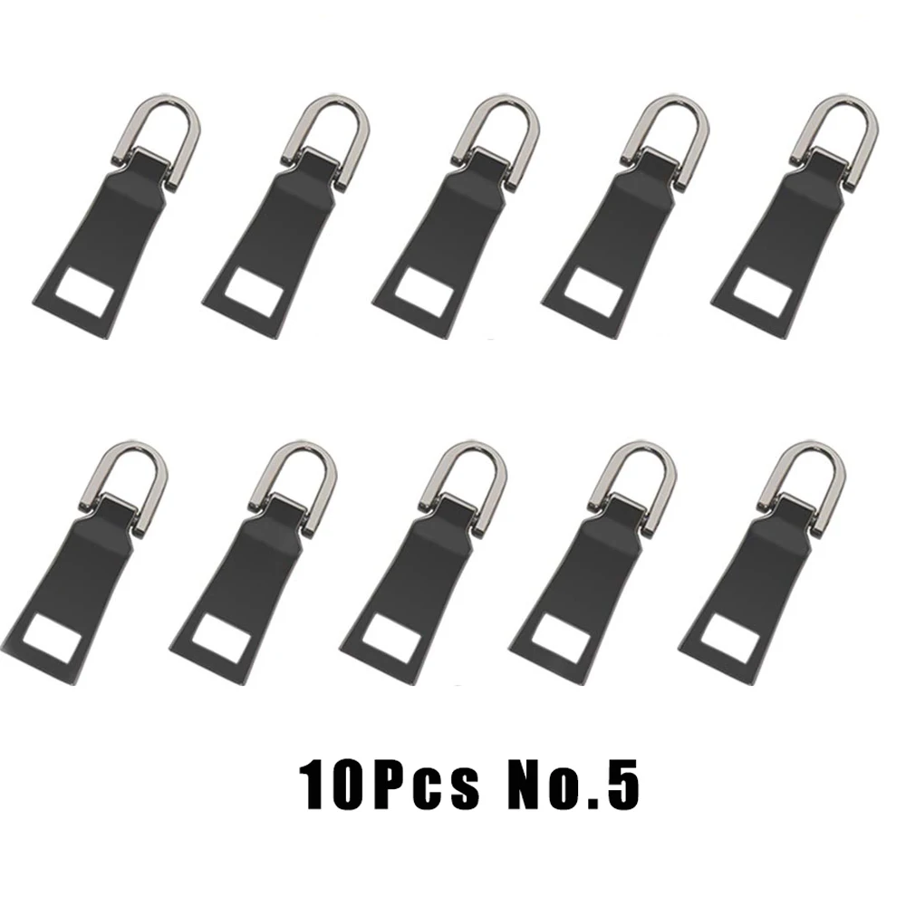 10pcs Metal Zipper Pull Tabs Zipper Fixer #3 #5 Replacement Zipper Pulls  Zipper Pull Replacement For Clothes Backpack Luggage