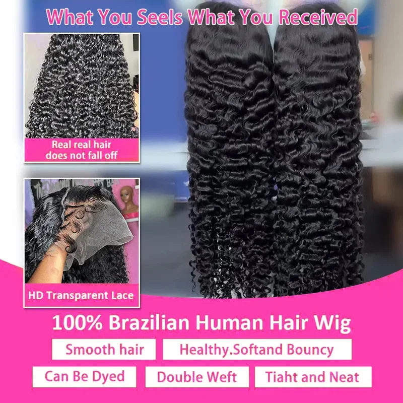 Water Wave Lace Front Wig 5x5 Deep Wave Glueless Closure Wig Brazilian 13x4 13x6 HD Curly Lace Frontal Human Hair Wigs For Women