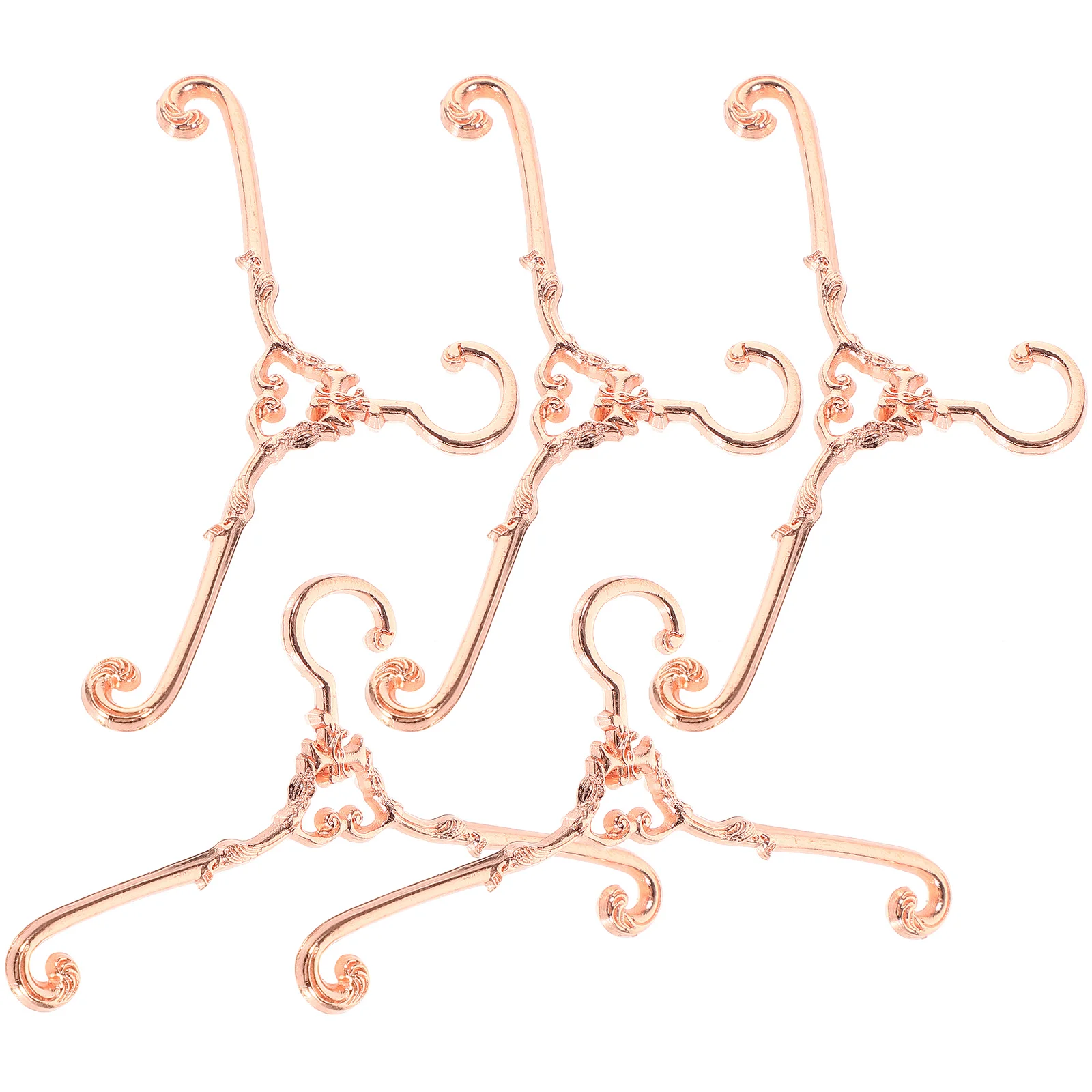 

5 Pcs Closet Hangers Dress Clothes Baby Miniature Alloy Clothing Holder Coat