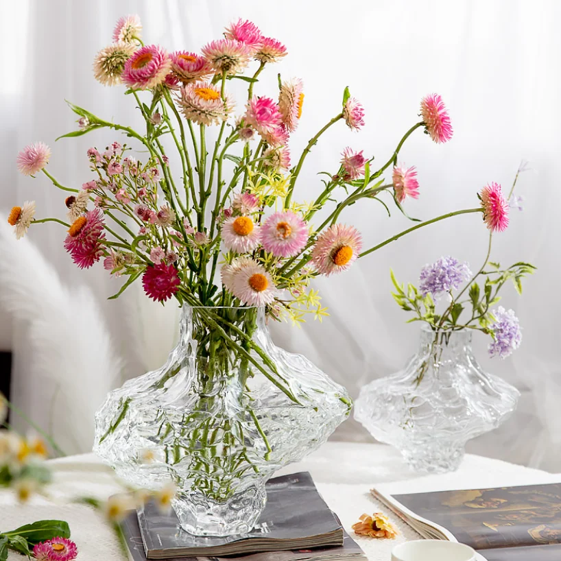 Luxury Nordic Minimalist Style Frosting Glass Vase Classic Home Living Room Decoration Stand For Flowers Decorative Vases Modern 3