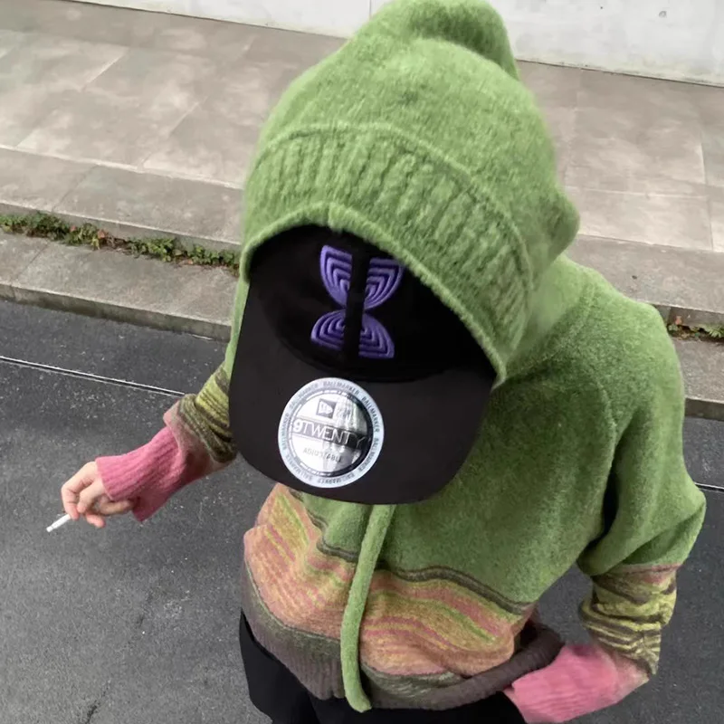 2024 Kiko Kostadinov DVN Pink Green Hooded Zipper cardigan Short