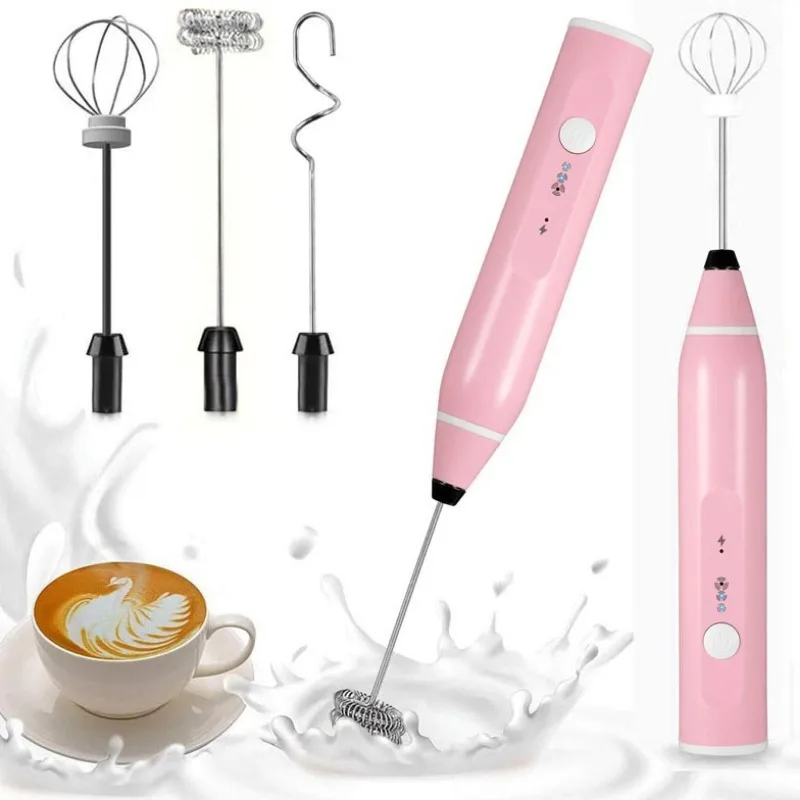 Wireless Handheld Egg Beater, Cappuccino Frother Mixer, Mini Electric Milk Foamer, Coffee Whisk, Battery Powered 2