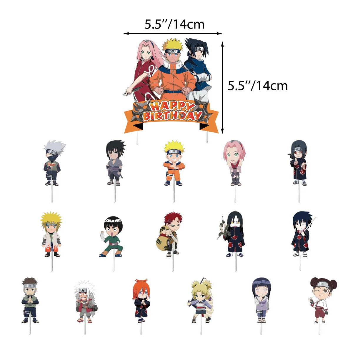 Naruto Anime Birthday Party Supplies Set - Decorations, Banner, Tablecloth, Plates, Balloons, and Gifts