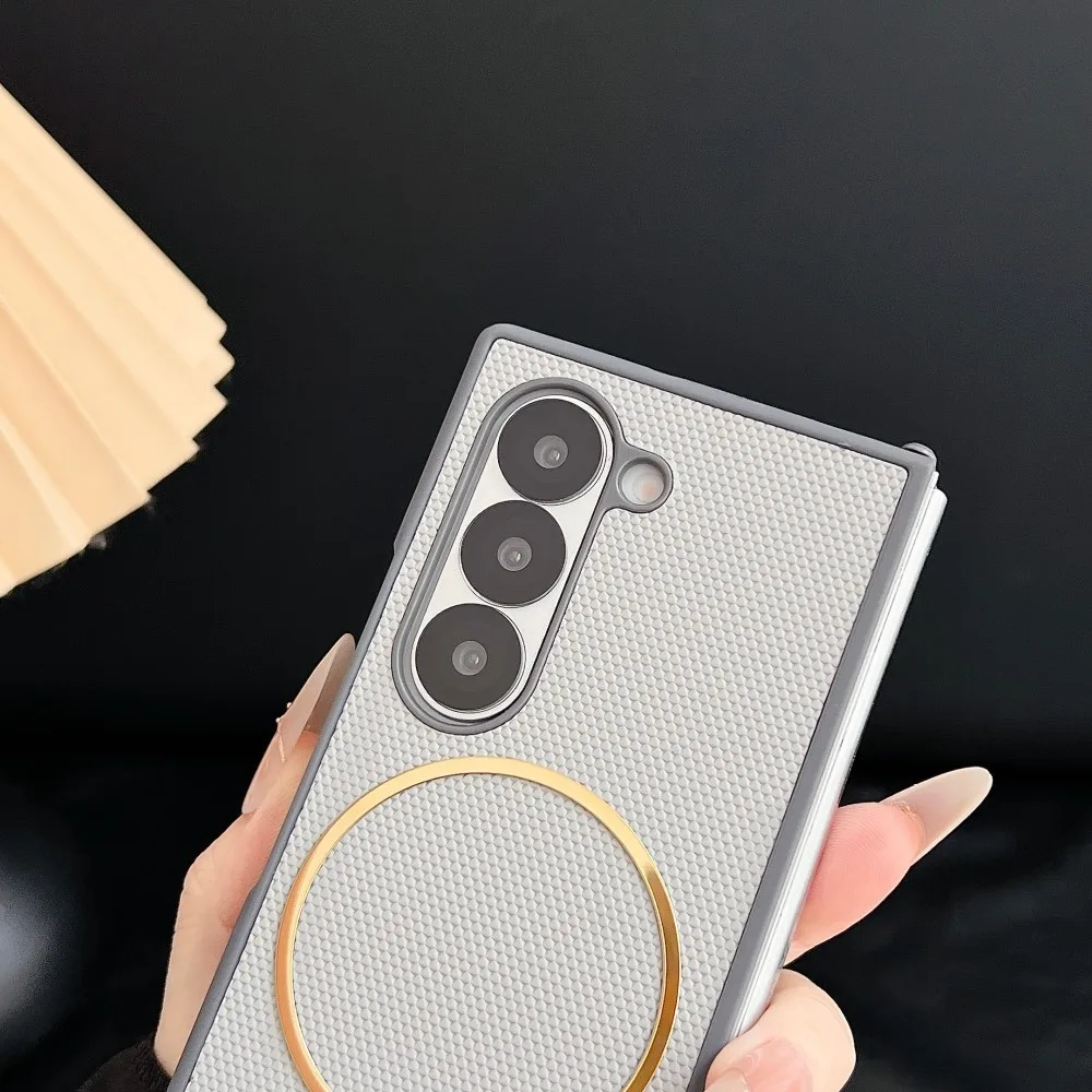 Premium PU Matte Slim Shockproof Magnetic Wireless Charging Protective Cover - Solid Color