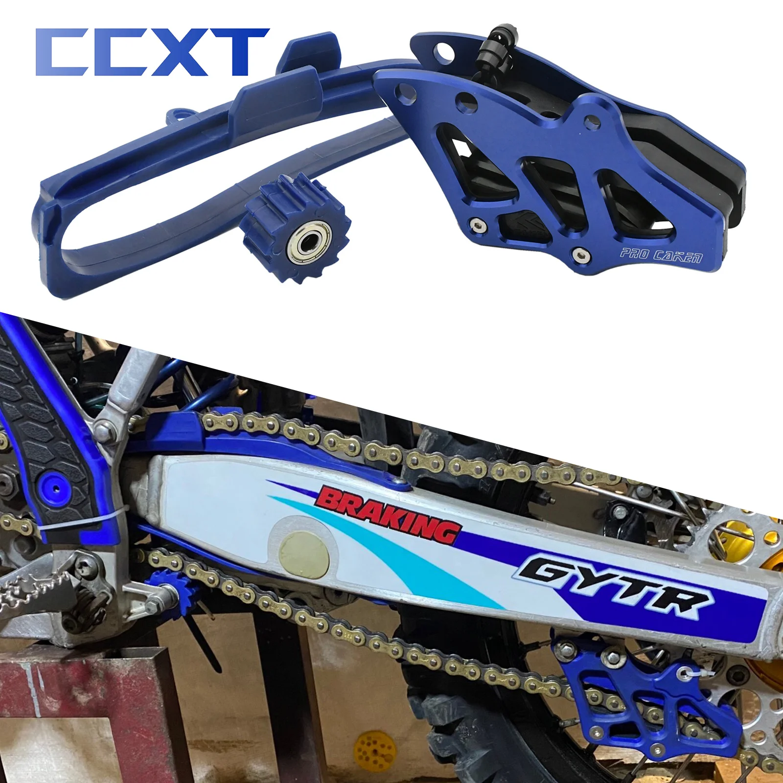 Motocross CNC Chain Guide Swingarm Chain Slider Guide Bottom Roller For Yamaha YZ WR YZ125 YZ250 YZ250F YZ450F WR250F WR450F