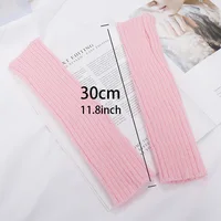 Long Fingerless Gloves Women Mitten Winter Arm Warmer Kawaii Knitted Sleeve Soft Girls Anime Clothes Punk Gothic Lolita Gloves - Image 2