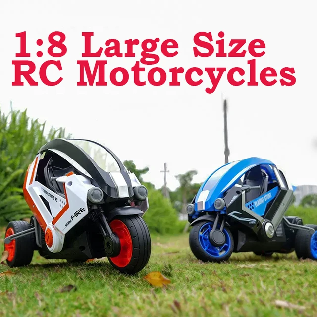 1:8 2.4G Large RC Car Remote Control Stunt Motorcycles Children's Electric Racing Motorbike with Cool Light Toys for Boys Gifts 2