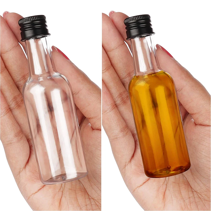 10-Pack Mini Plastic Liquor Bottles with Assorted Caps
