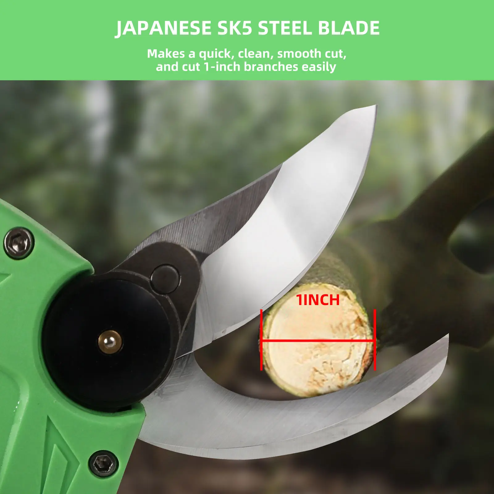 Professional Cordless Sk5 High Carbon Steel Pruning Shears With Lithium Battery Garden Scissors With Rubber Handle Tree Pruning