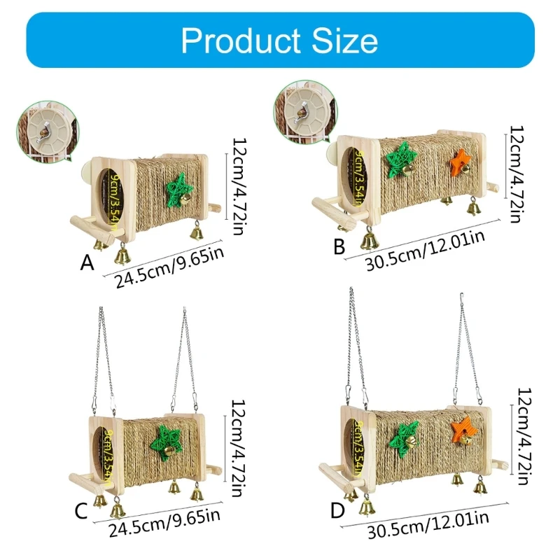 Bird Perch Tunnel Molar Stand for Parrots Conure Supplies Budgies Grinding Scratchers for Small Parrots Toy