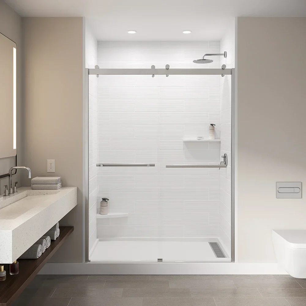 Modern Bathroom Designs High-End Bypass Sliding Shower Door Glass Shower Rooms