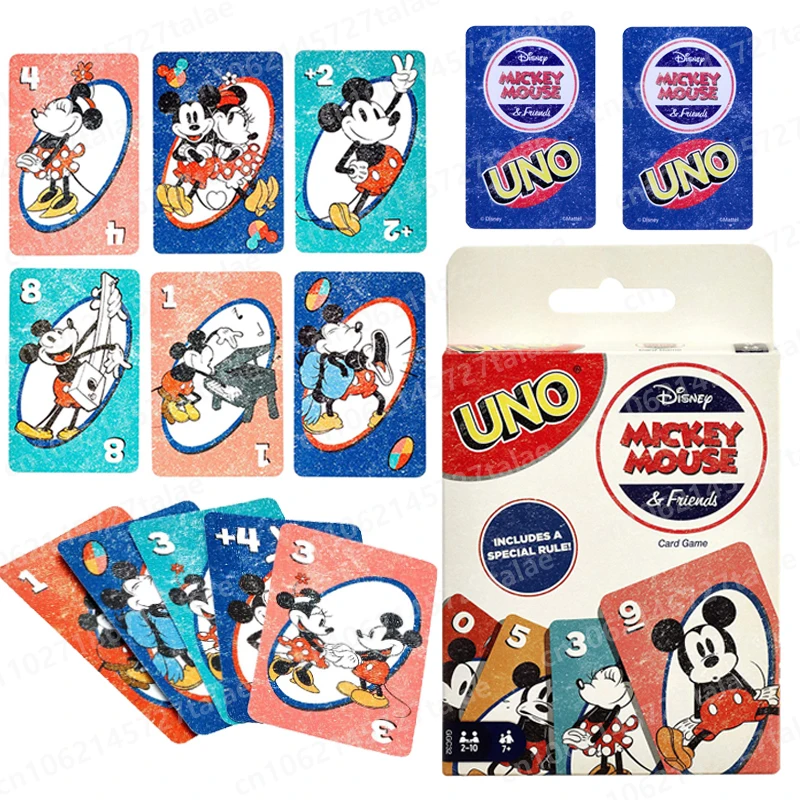 

Disney Микки Маус Аниме Фигурка карточная игра UNO настольная игра мультфильм смешные друзья развлечения покер Uno подходящая семейная искусственная