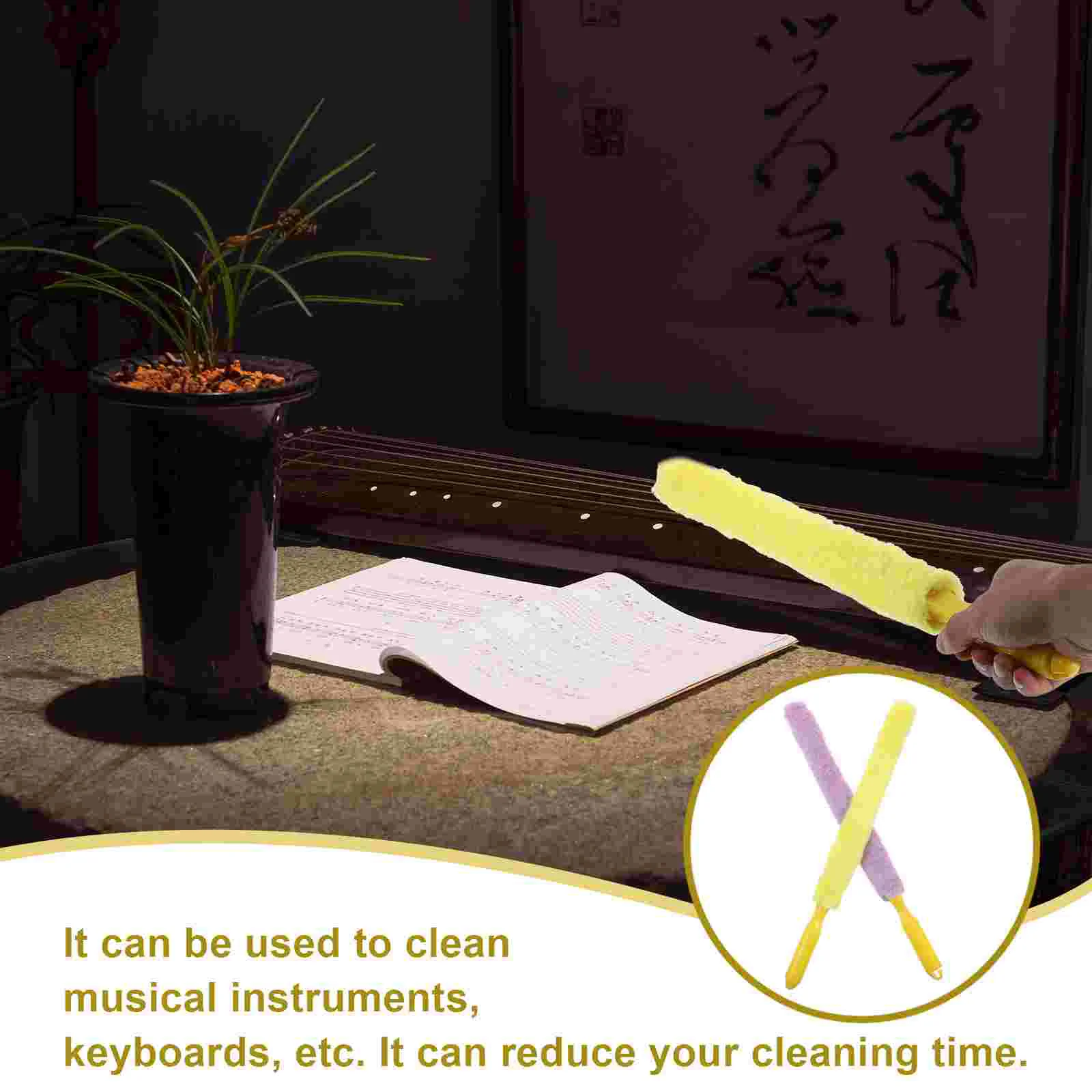 2 Pcs Dust Removal Brush Guzheng Cleaning Musical Instrument Cleaner No Shedding