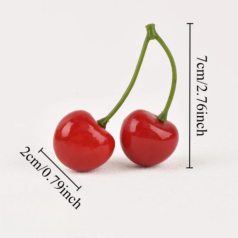 Red Cherry Foam Decoration Home Party Christmas Decor Kitchen Window Displays Fake Fruits Model Food Photography Props 20/10Pcs artificial fruits and vegetables