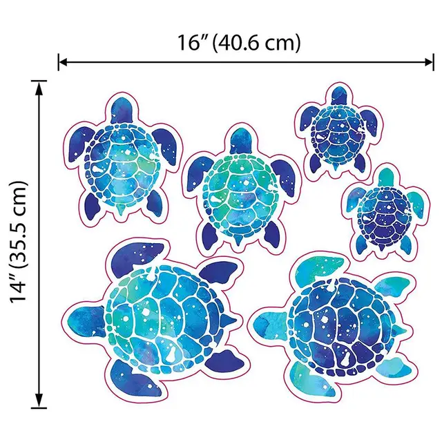2 Set (12 PCS) Sea Turtle Wall Stickers – Vinyl Underwater Ocean Decals 6
