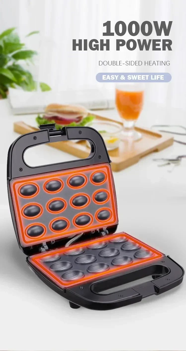 Description Picture 6 of item750W Electric Walnut Cake Waffle Maker 12 Holes Nut Plates Cooking Kitchen Appliances Breakfast Machine Non-stick Iron Pan