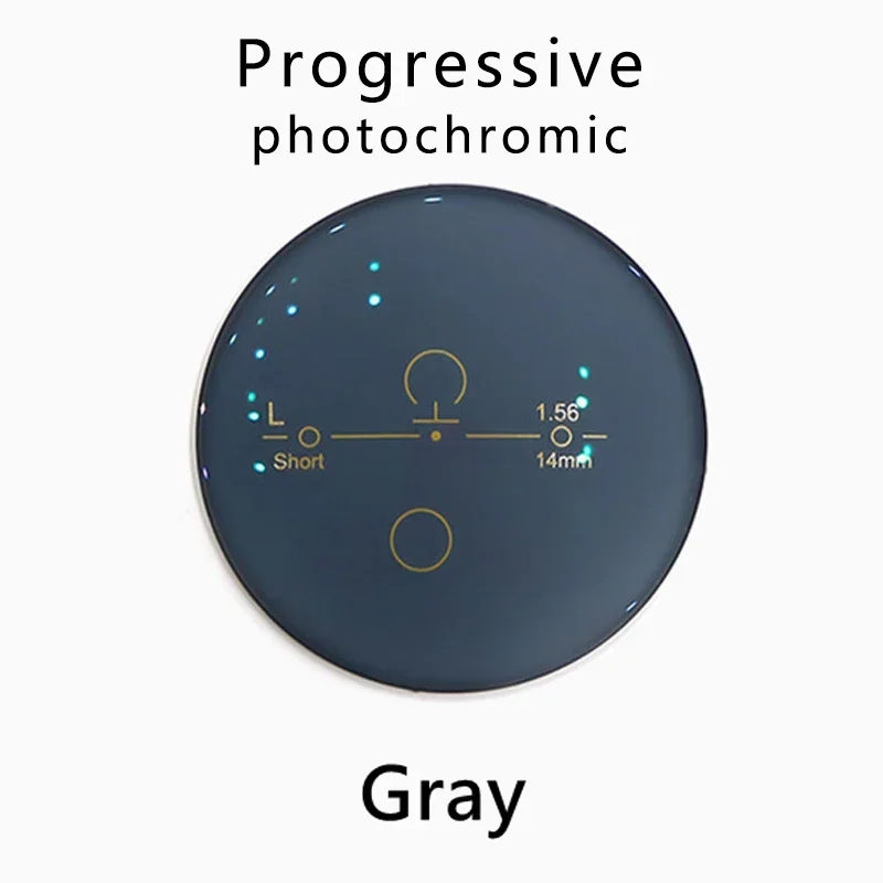 Progressive Transition Photochromic Gray Brown Lens UV Optical Prescription Eyeglasses Lens Man Woman