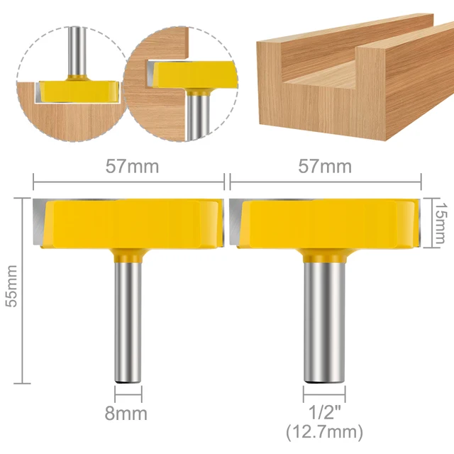 CNC Spoilboard Surfacing Router Bit - 1/2 Inch Shank 4-Wing Carbide Wood Planing