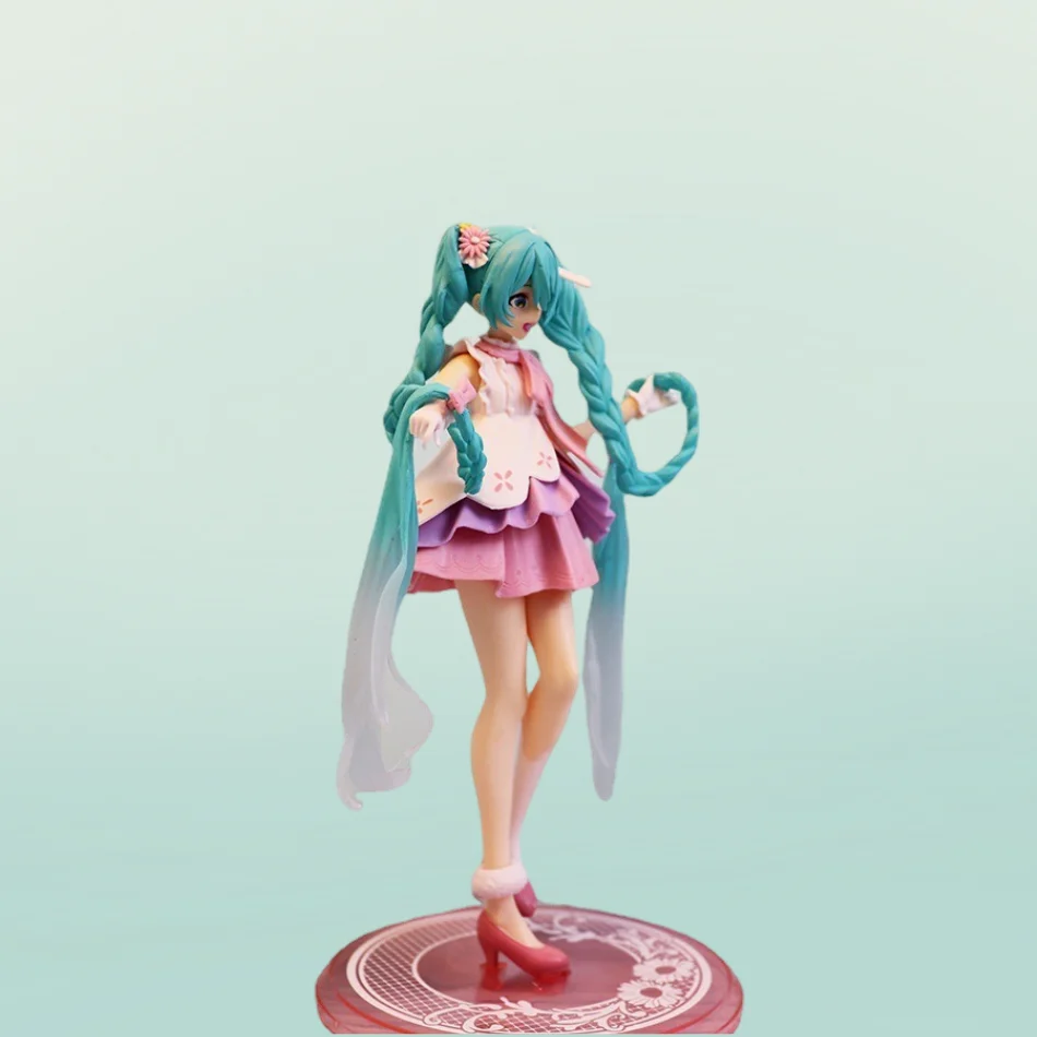 20cm Pink Cherry Hatsune Miku Figura Anime Kawaii Bonecas