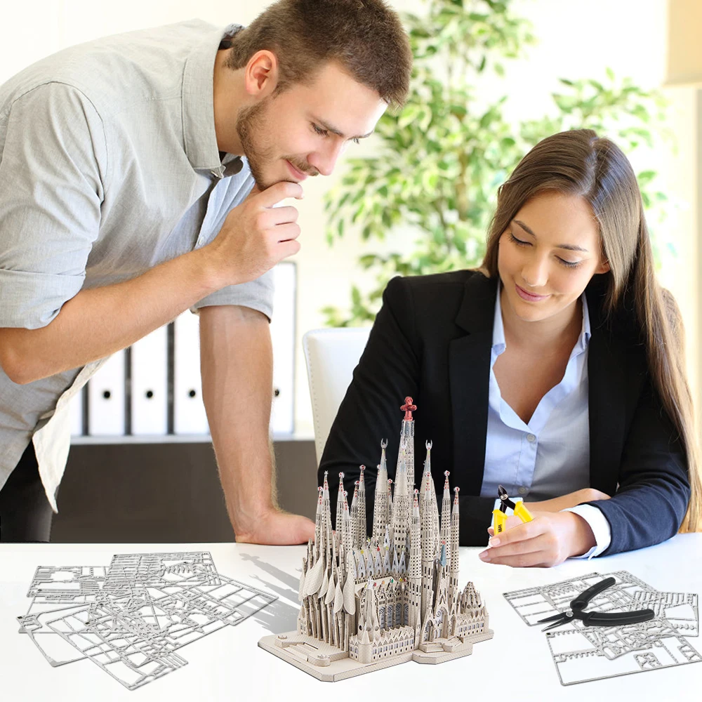 Piececool 3D Metal Puzzles La Sagrada Família Model Building Kits Jigsaw Toy DIY Set for Adult Collection Building Blocks 5