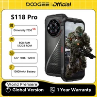 World Premiere DOOGEE S118 Pro 5G Rugged Phone 6.6'' FHD 120Hz 8GB RAM 512GB ROM 10800mAh Battery Android 14 Cell Phone With NFC 1