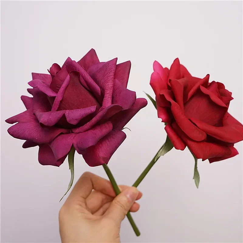 10Pc Moisturizing Rose Real Touch Artificial Flowers Wedding Decor Flower Arrangement Bridal Bouquet Home Party Event Decor