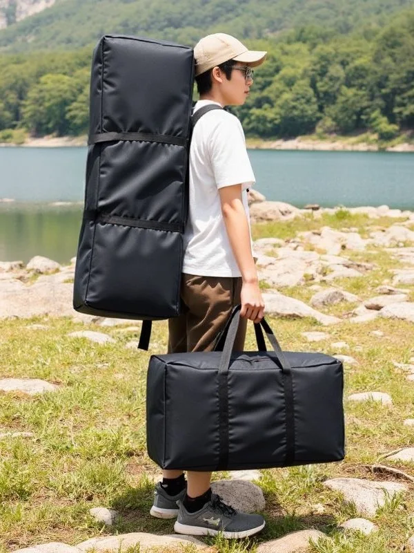 대용량 옥스포드 천 보관 가방 캠핑 피크닉 방수 텐트 테이블 의자 장비 블랙 캠핑 장비 가방