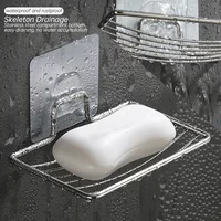 Wall Mounted Stainless Steel Soap Holder No Drilling Self Adhesive Soap Holder Kitchen Sponge Storage Shelf Bathroom Accessories 3