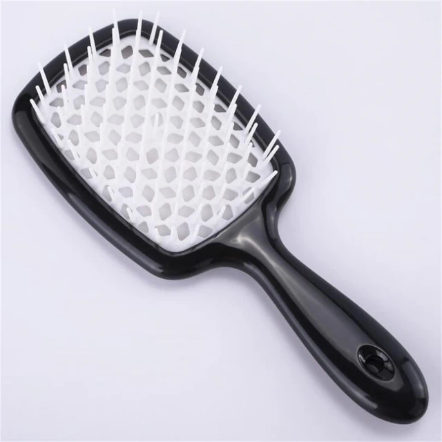 Tangled Hair Comb Detangling Hair Brush Large Plate Massage Combs Hollow Out Hair Brushes Barber Comb Salon Hair Styling Tools Black
