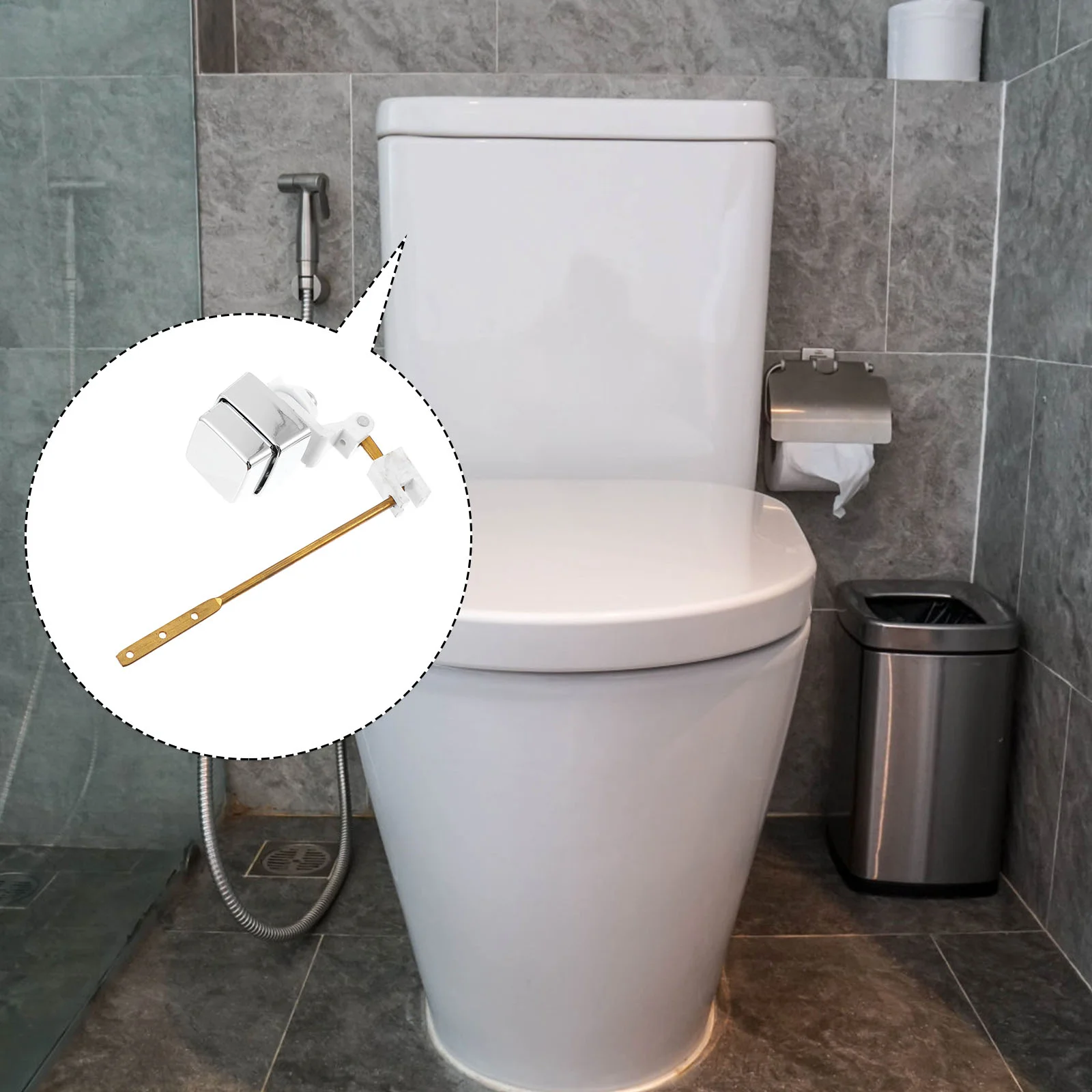 Pocket Toilet Tank Button Side Mount Handle Push Lever 2400X1200X500CM Copper Bowl Supply