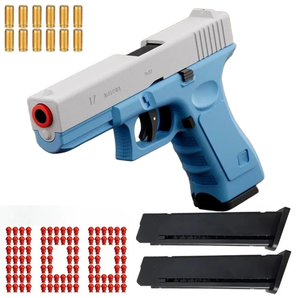 Shell Throwing Automatic Soft Bullet Toy Gun with Blowback - Outdoor Sports Shooting Game Gift