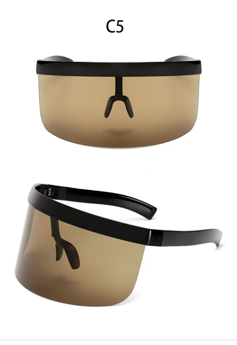 Designer Visor Sunglasses For Women And Men Large Half Frame_voghion.com
