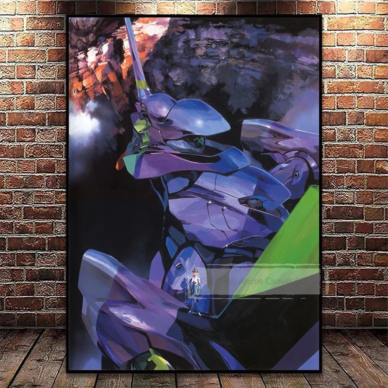 Vintage Anime Neon Genesis Evangelion Aesthetic Canvas Wall Art
