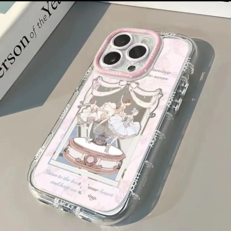 

Luxury Ballerina Girl Dancing Phone Case For iPhone 11 13 12 14 15 Pro Max X XS Max XR 7 8 Plus Soft Shockproof Back Cover Bag