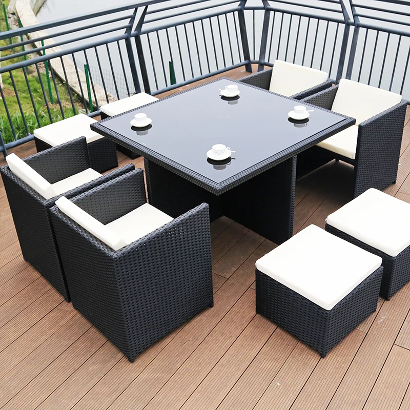 Outdoor Table and Chair Villa Garden Leisure PE Rattan Chair Set Waterproof Sun Protection Coffee Table Garden Furniture Sets