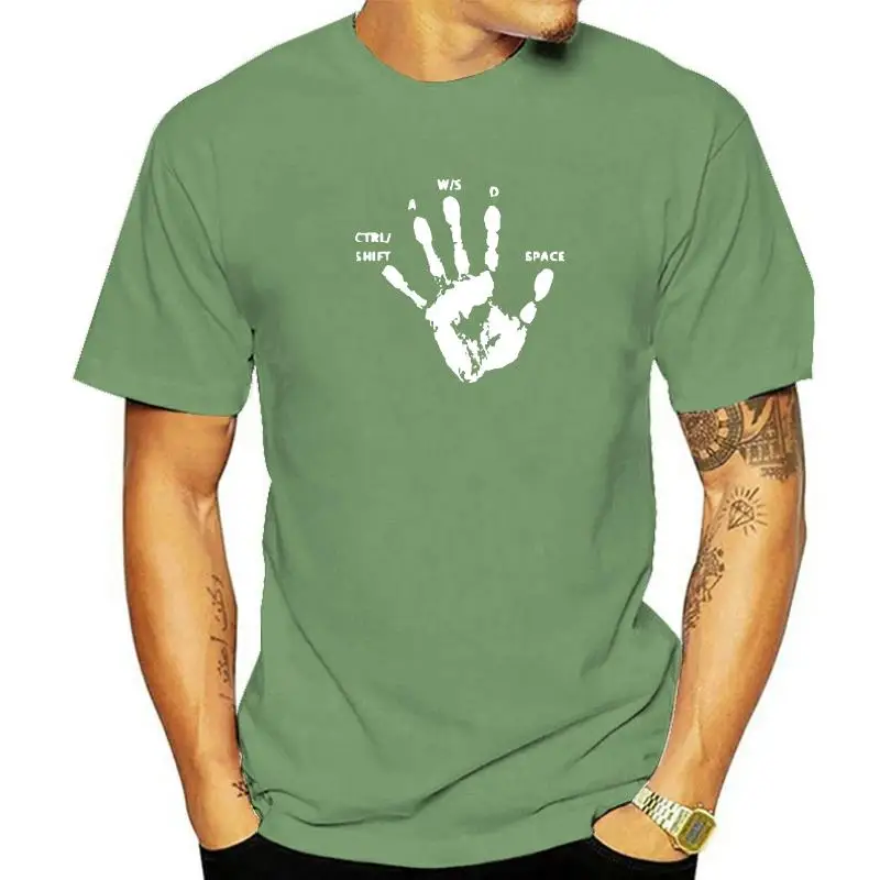 

hand fingers creative Gamer Novelty Video Games Sarcastic Mens Funny T Shirt game fan Game Controller streetwear men tshirt men