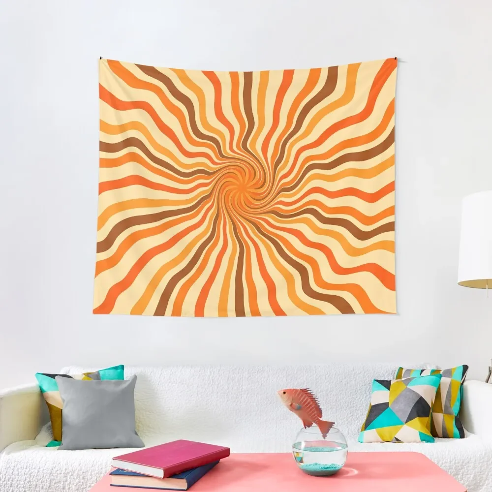 

Retro 70s hippies swirl twist | old school colors Tapestry Home Decorations Decor For Bedroom Carpet On The Wall Tapestry