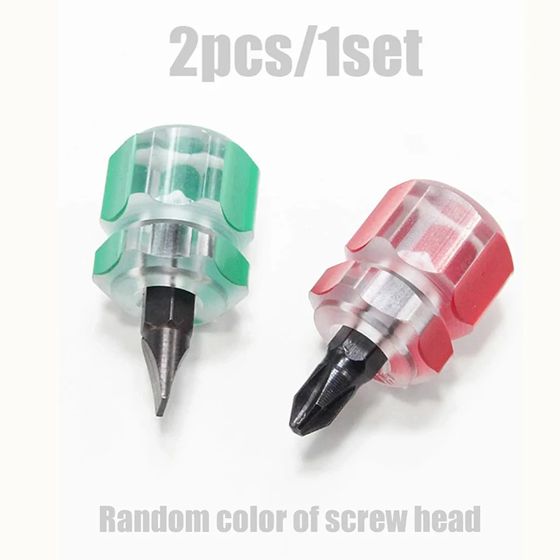 2pcs - Portable Mini Turnip Head Screwdriver Kit Set, Transparent Handle Precision Repair Hand Tools