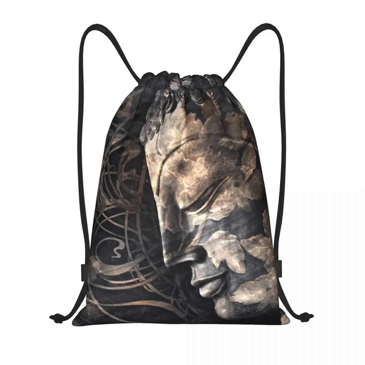 

Head Of The Lord Buddha 3D Print Sports Equipment Bag Drawstring Bag Water Resistant Lightweight Gym