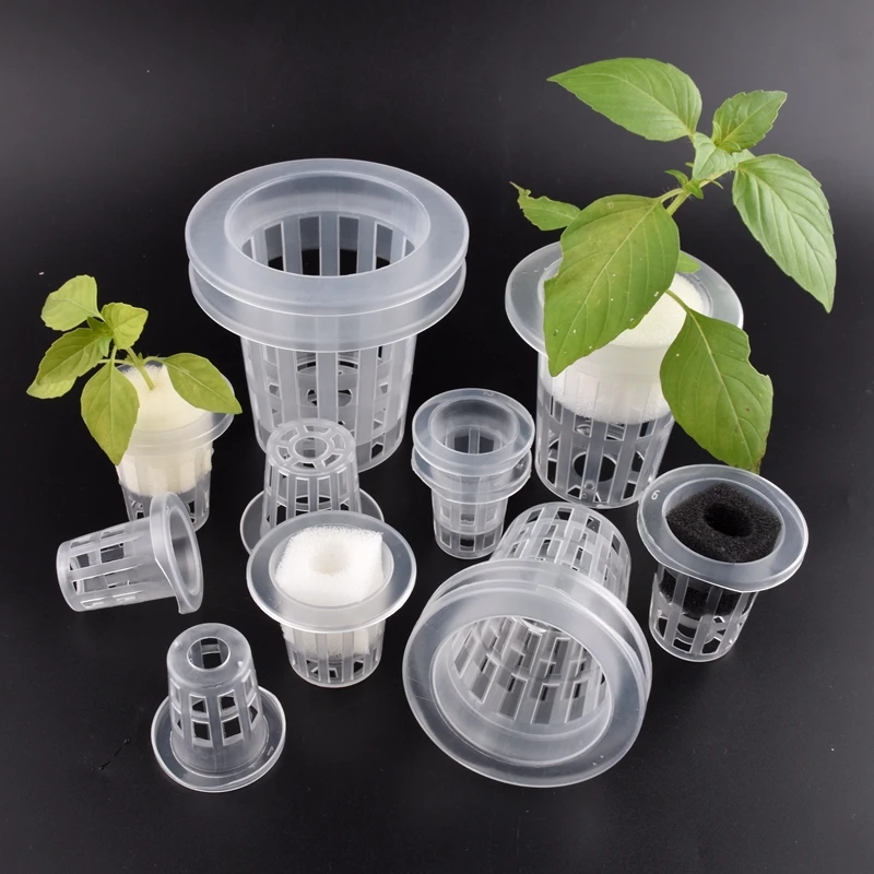 10pcs Hydroponic Planting Basket Air Permeable Seedling Raising Basin Plastic Planting Mesh Pots Garden Vegetable Soilless Grow