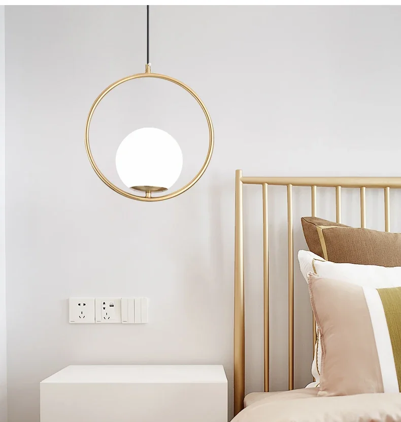 Brass Black Chrome LED Hanging Lamp