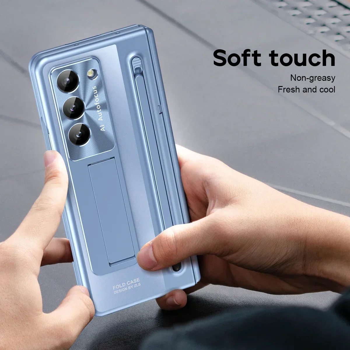Touch Pen Tempered Glass Phone Cover with Stand and 360° Full Protection