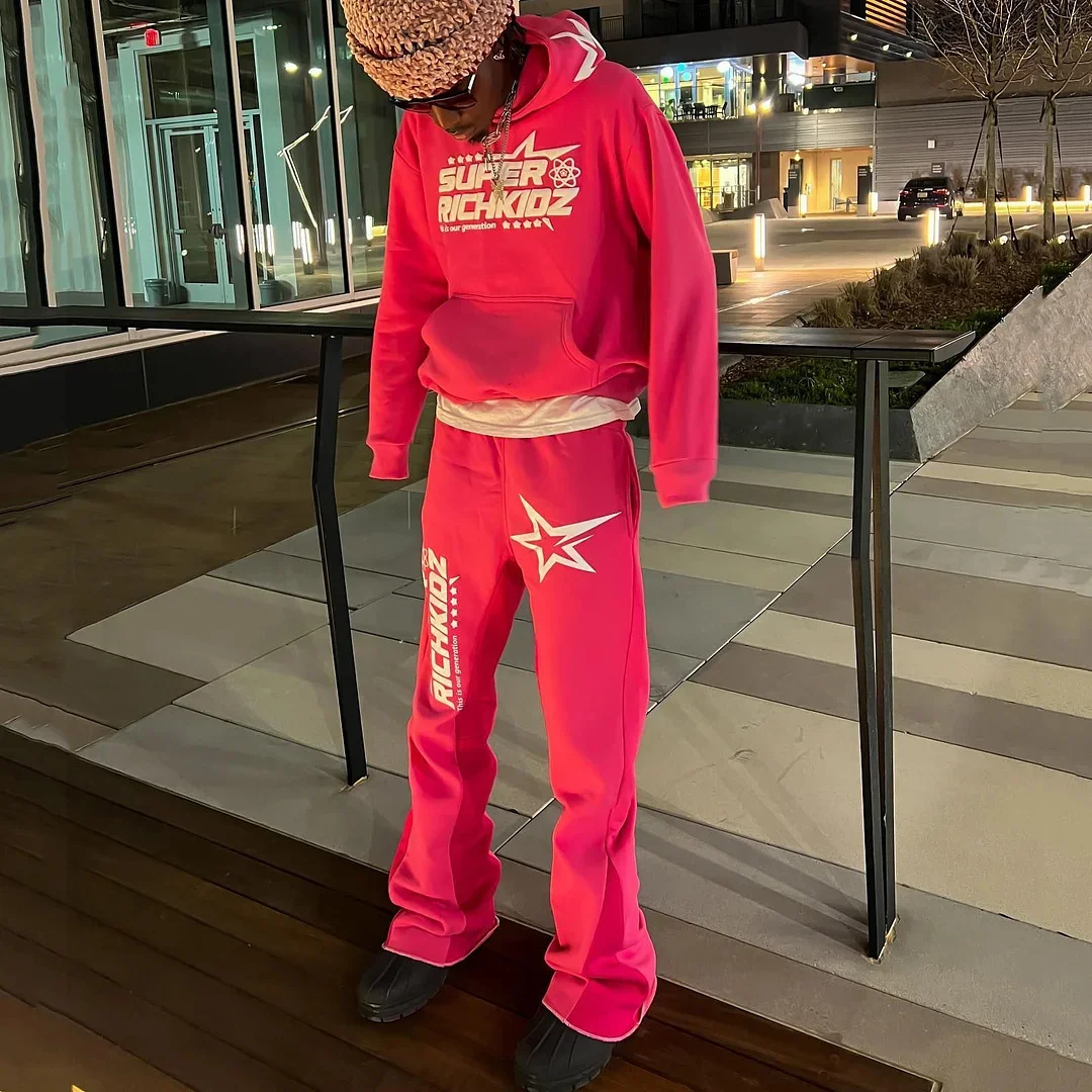 New Two Piece Sets Men Women Hip Hop Sweatpants Casual Pants
