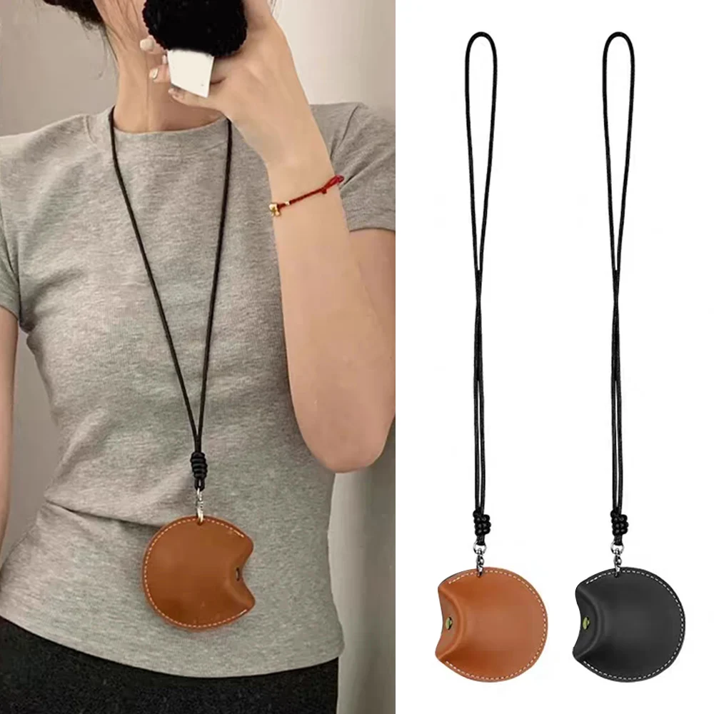 Hanging Neck Pouch Durable Headphone Storage Bag For Outdoor Biking Small Leather Bag Pendant Handy Small Object Storage